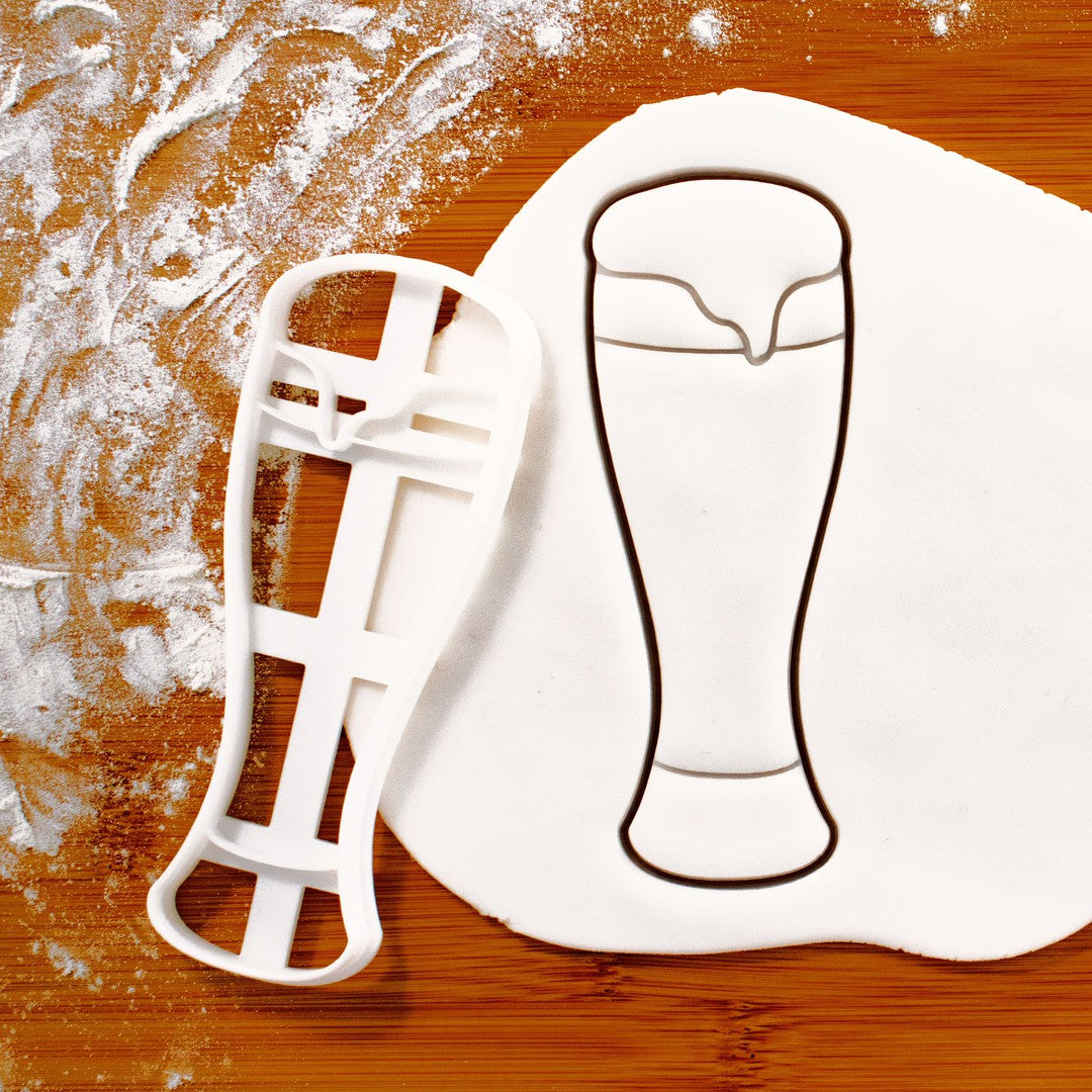 weizen glass cookie cutter pressed on fondant